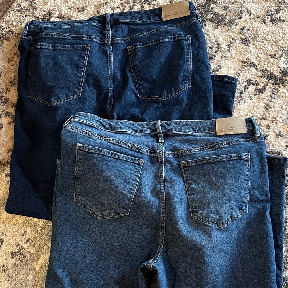 Bundle, 2pr size 16, Classic Blue Women's Jeans by 7Seven. Double your look! - Picture 3 of 8